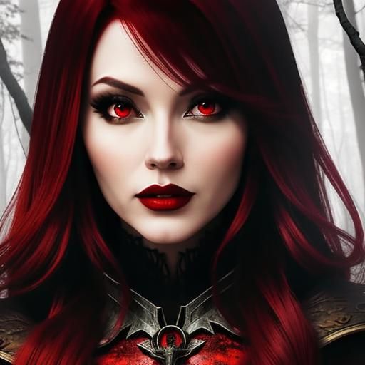 Horror Portrait of a Red-Haired Sorceress