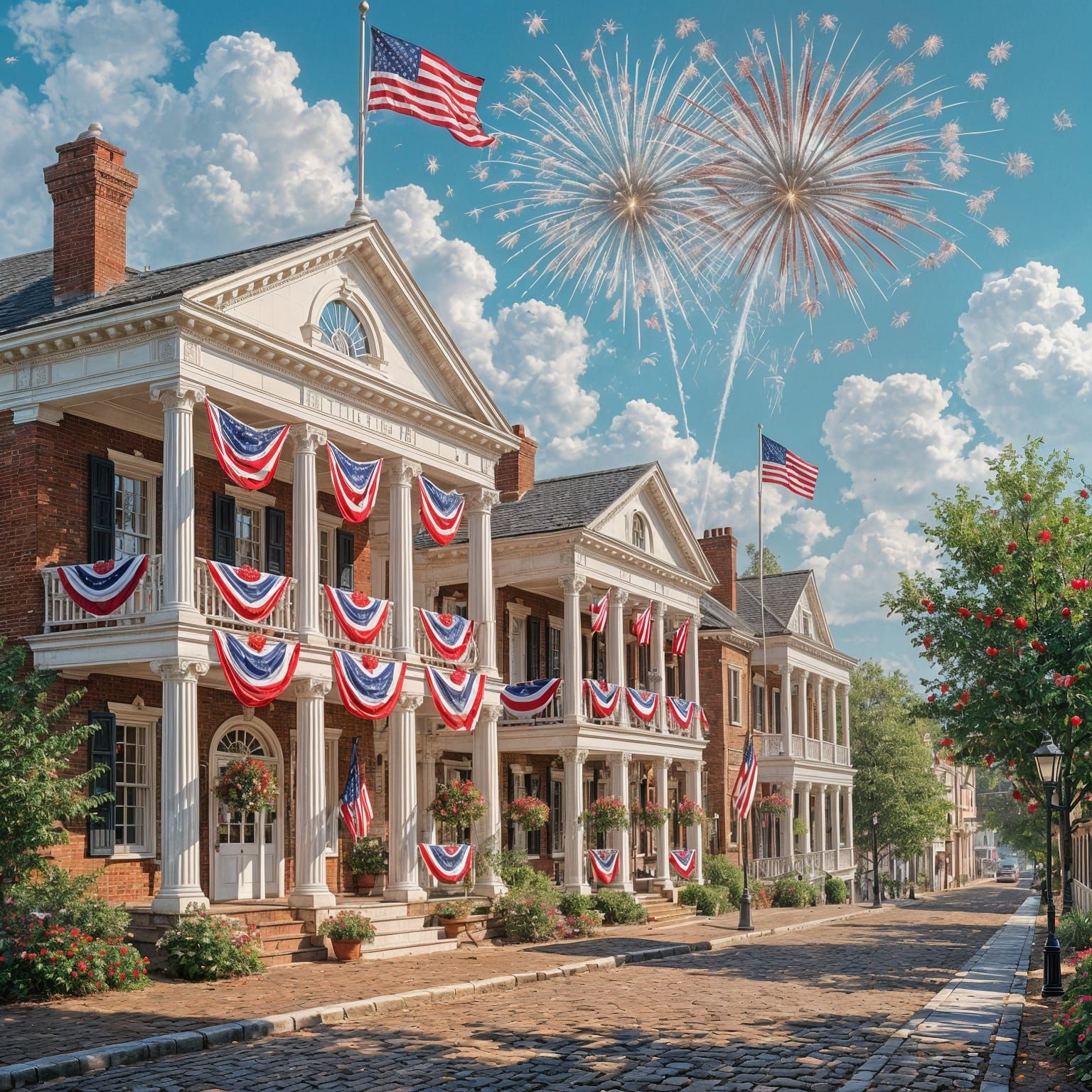 Festive Fourth of July Architecture at Night