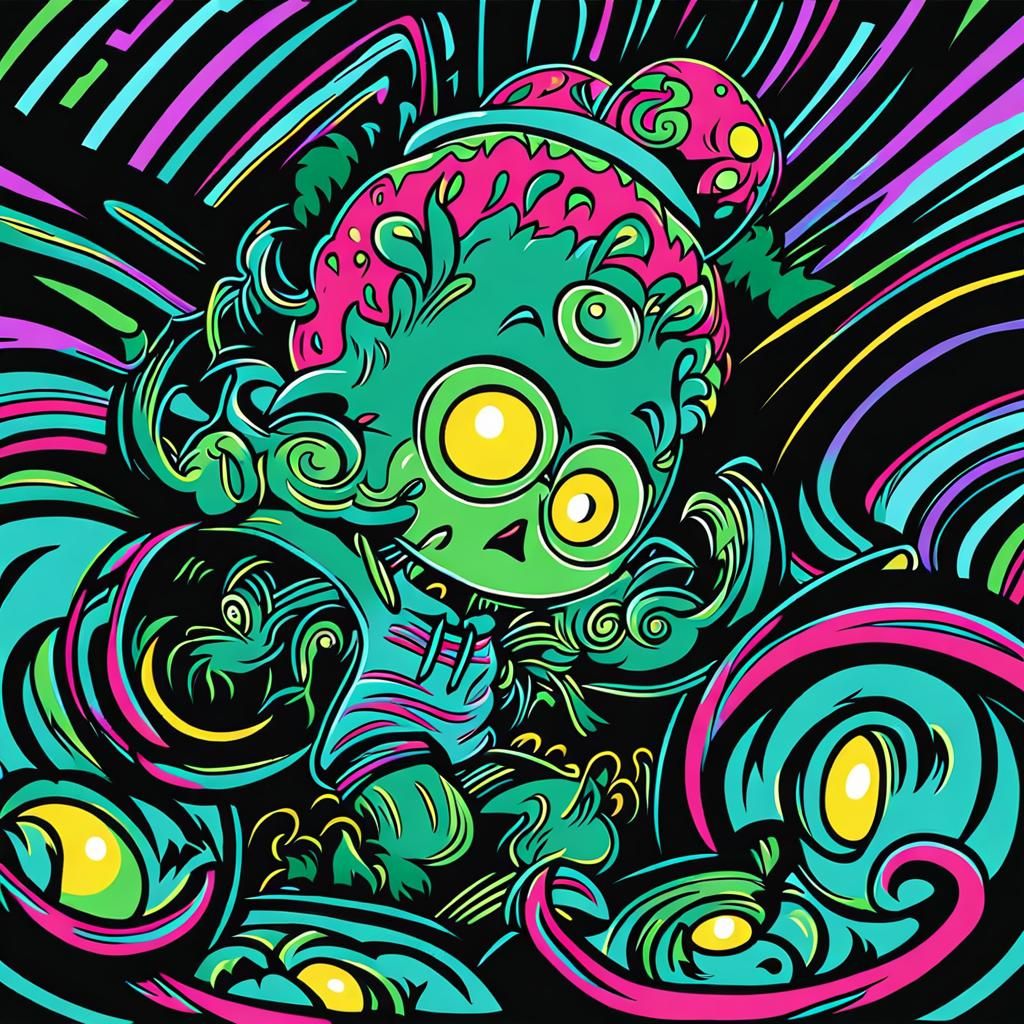 Alien Runs in Underground Jungle: Anime Illustration