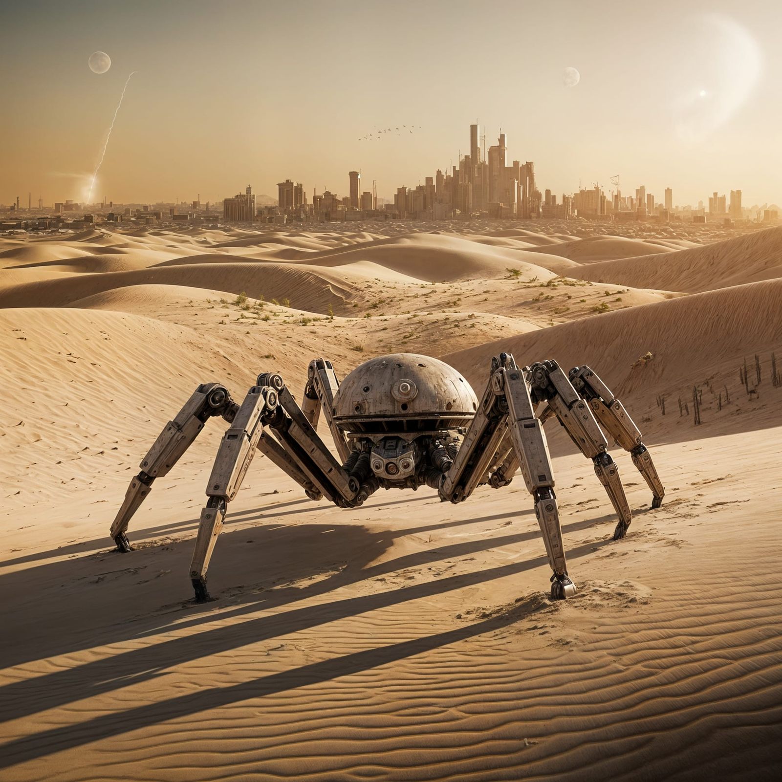 Robotic Spider Crawls Across Desert Dunes