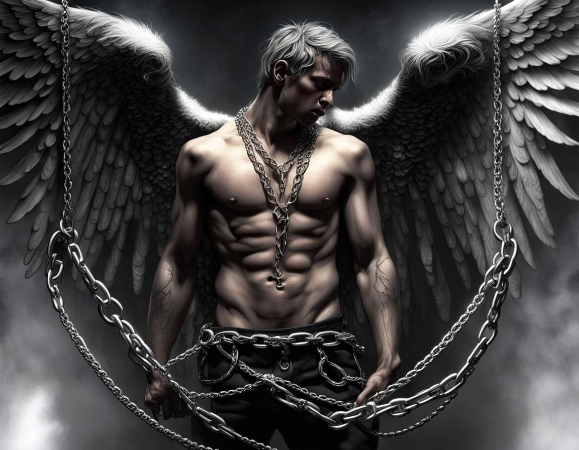 Fallen Angel Wrapped in Silver Chains