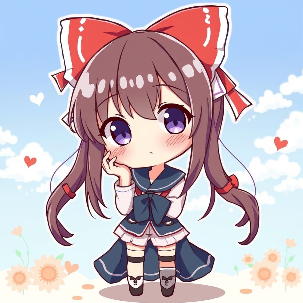 Anime Chibi Girl Posing Art