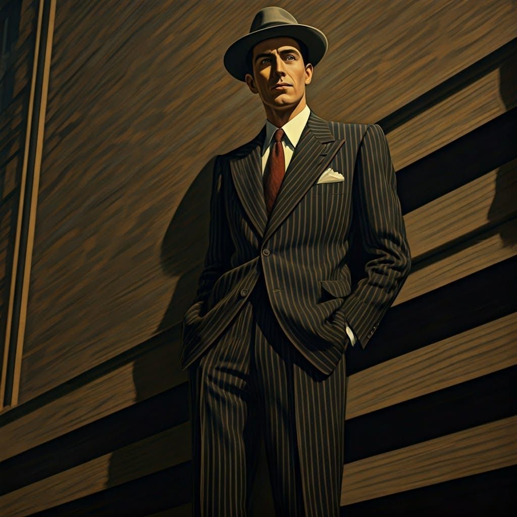 Glamorous Man in Striped Zoot Suit