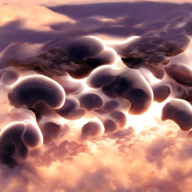 Mammatus Clouds: Hyperrealistic Photoillustration in Etherea...