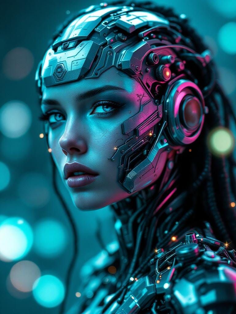 Cybernetic Woman: Ultra-Detailed Portrait in Cyberpunk Style
