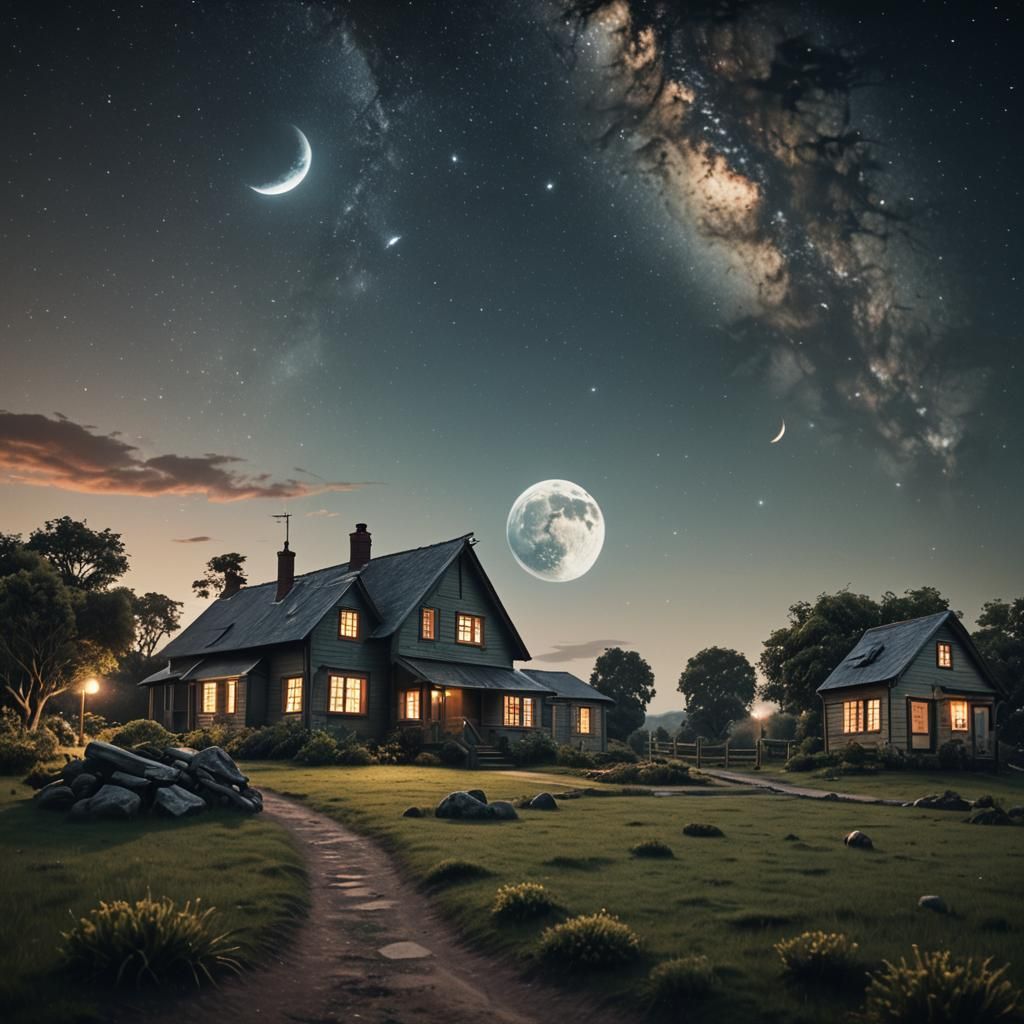 Lilliput Cottage Among Earth, Moon, and Stars