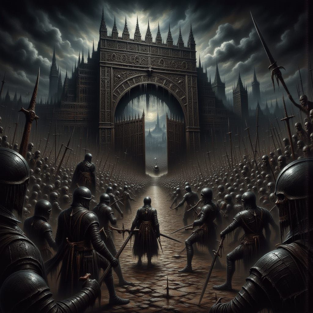 Grimdark Knights Storm Gothic Castle Gate
