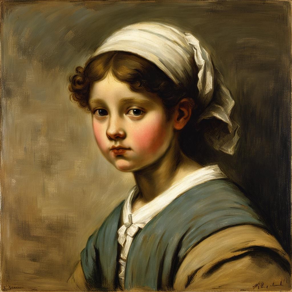 Girl Portrait Inspired by Realist Art