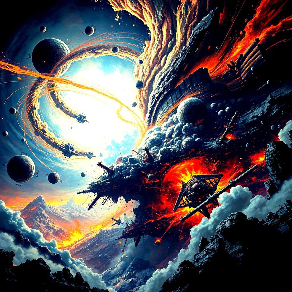 Cosmic Obliteration in Futuristic Digital Art