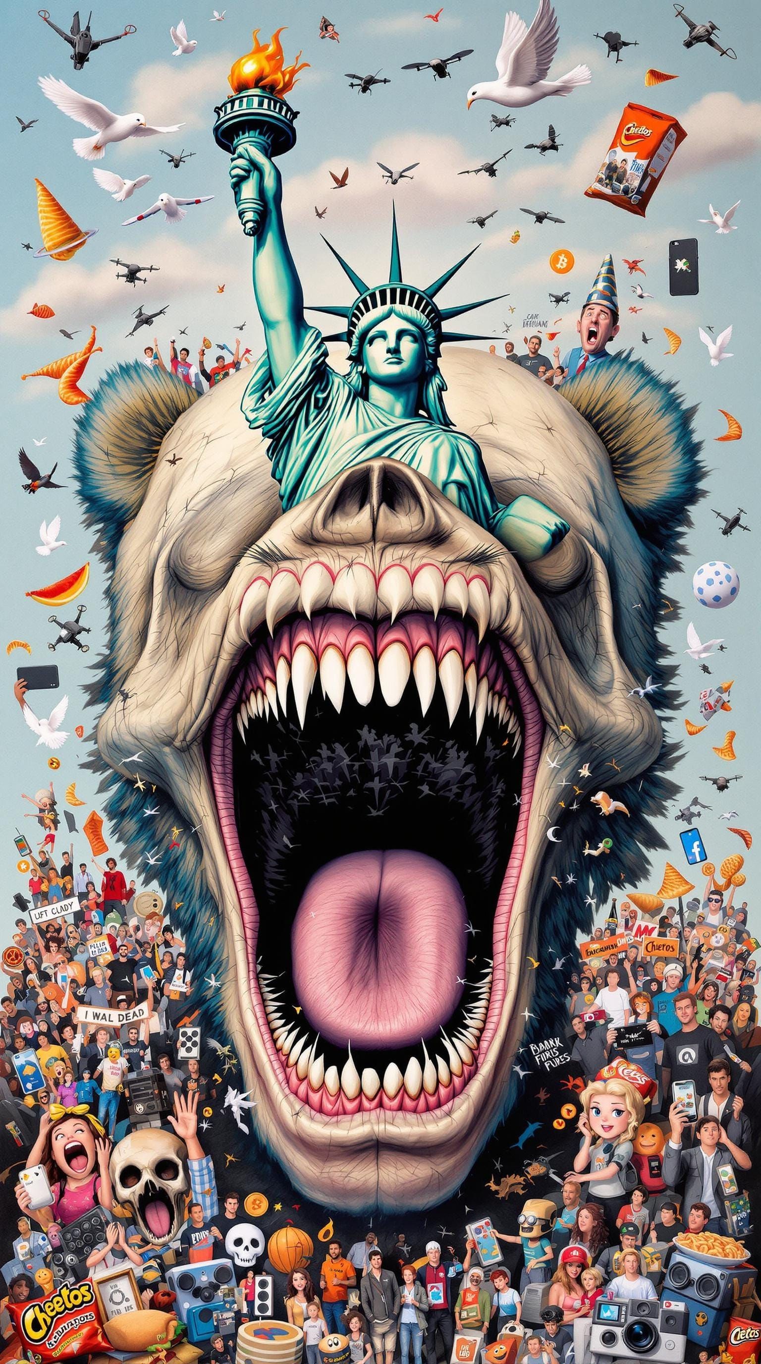 Surreal Caricatures in Dadaist Collage: Airbrush Art