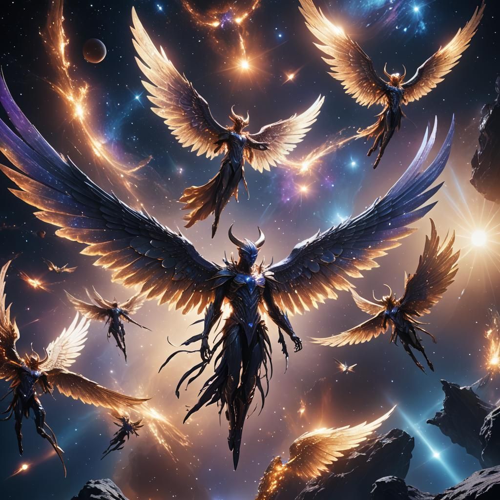 Cosmic Demon Angels in Interstellar Space