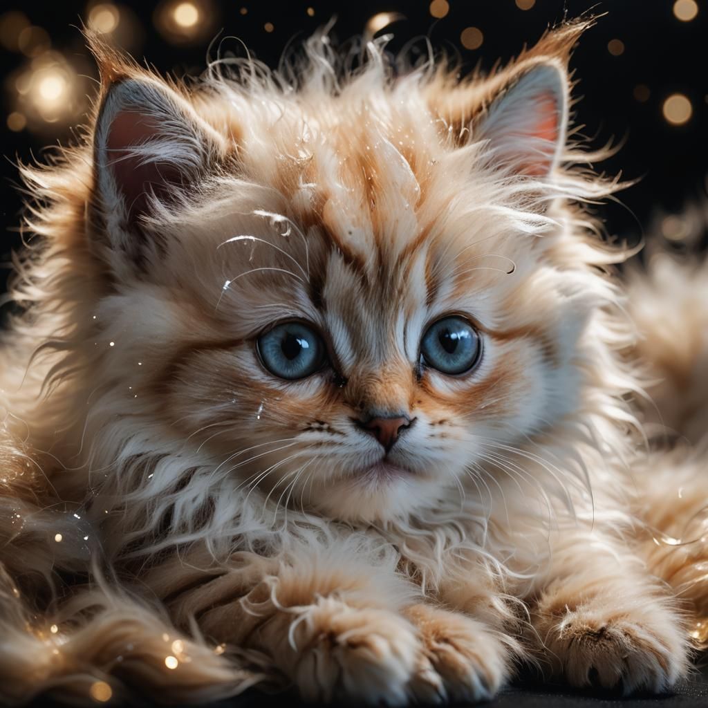 Kitten with Magic Sparkles in Petit Realism