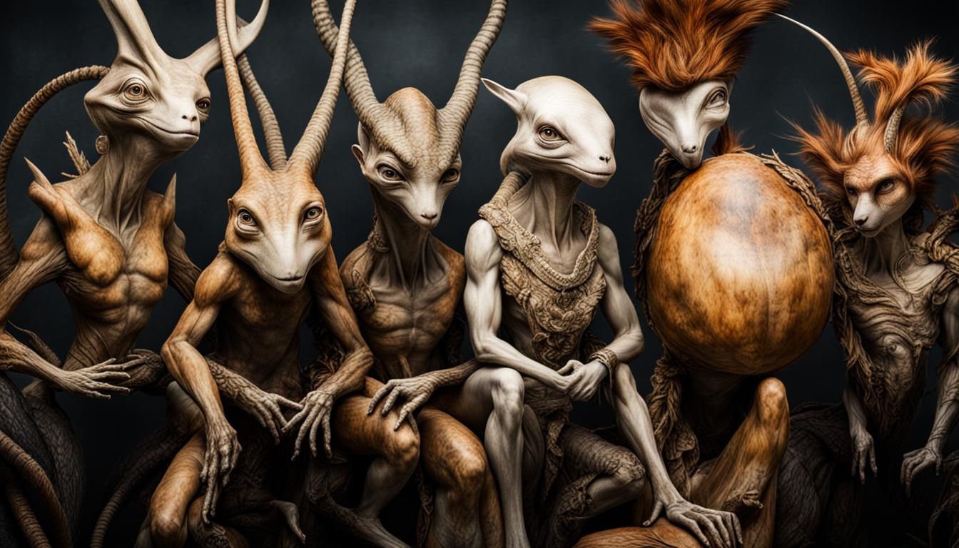 Surreal Alien Restaurant Celebration in Hyperreal Style