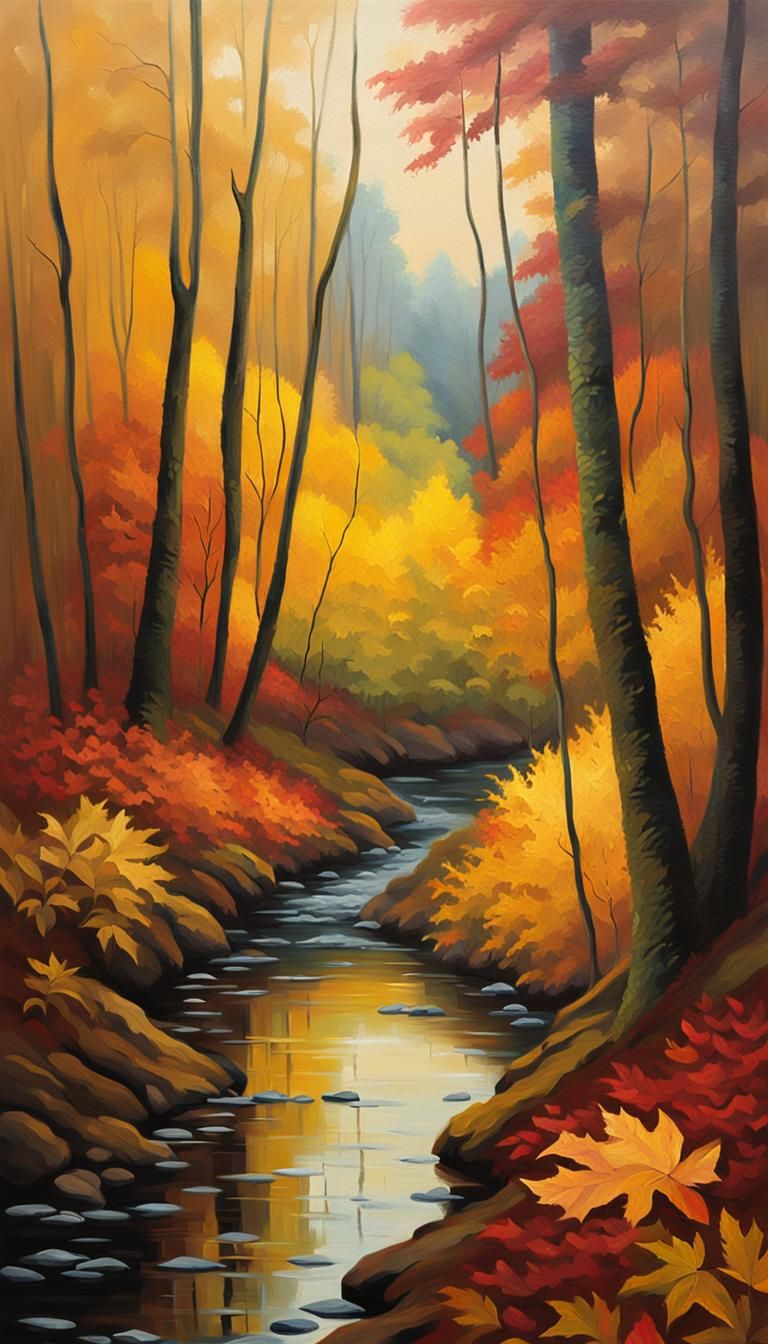 Amazonian Forest Path with Wall in Oil Painting Style