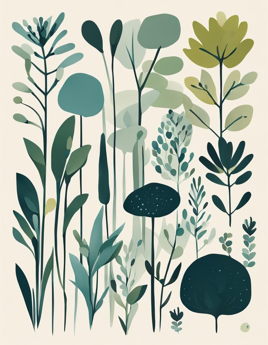 Minimalist Botanical Art: Organic Shapes in High Resolution