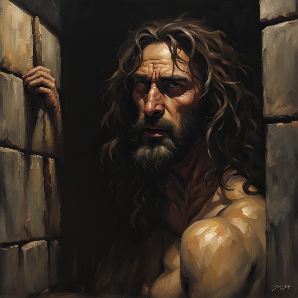 John the Baptist in Dark Prison: Sinister Art