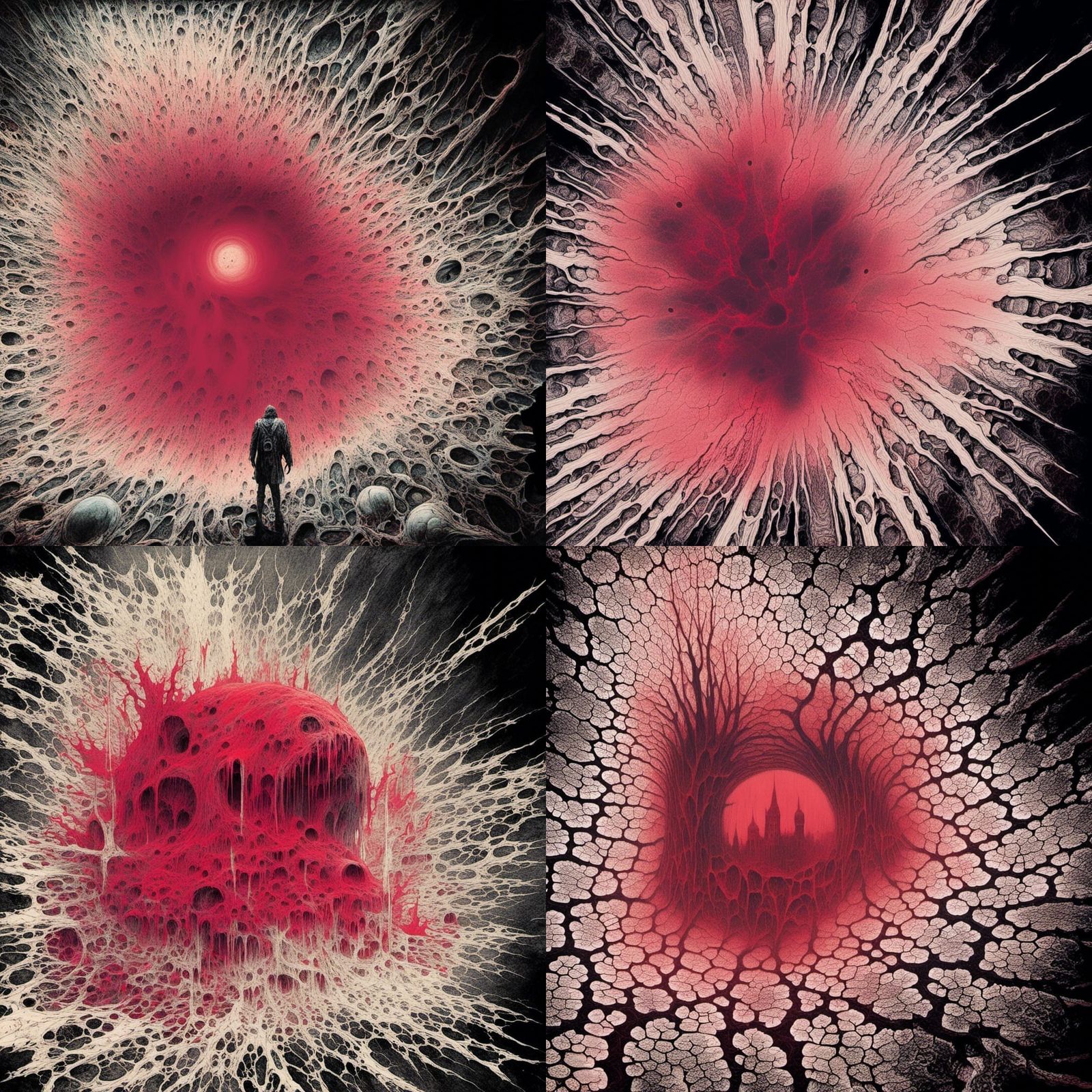 Macabre Post-Apocalyptic Mandelbulb Horror Art