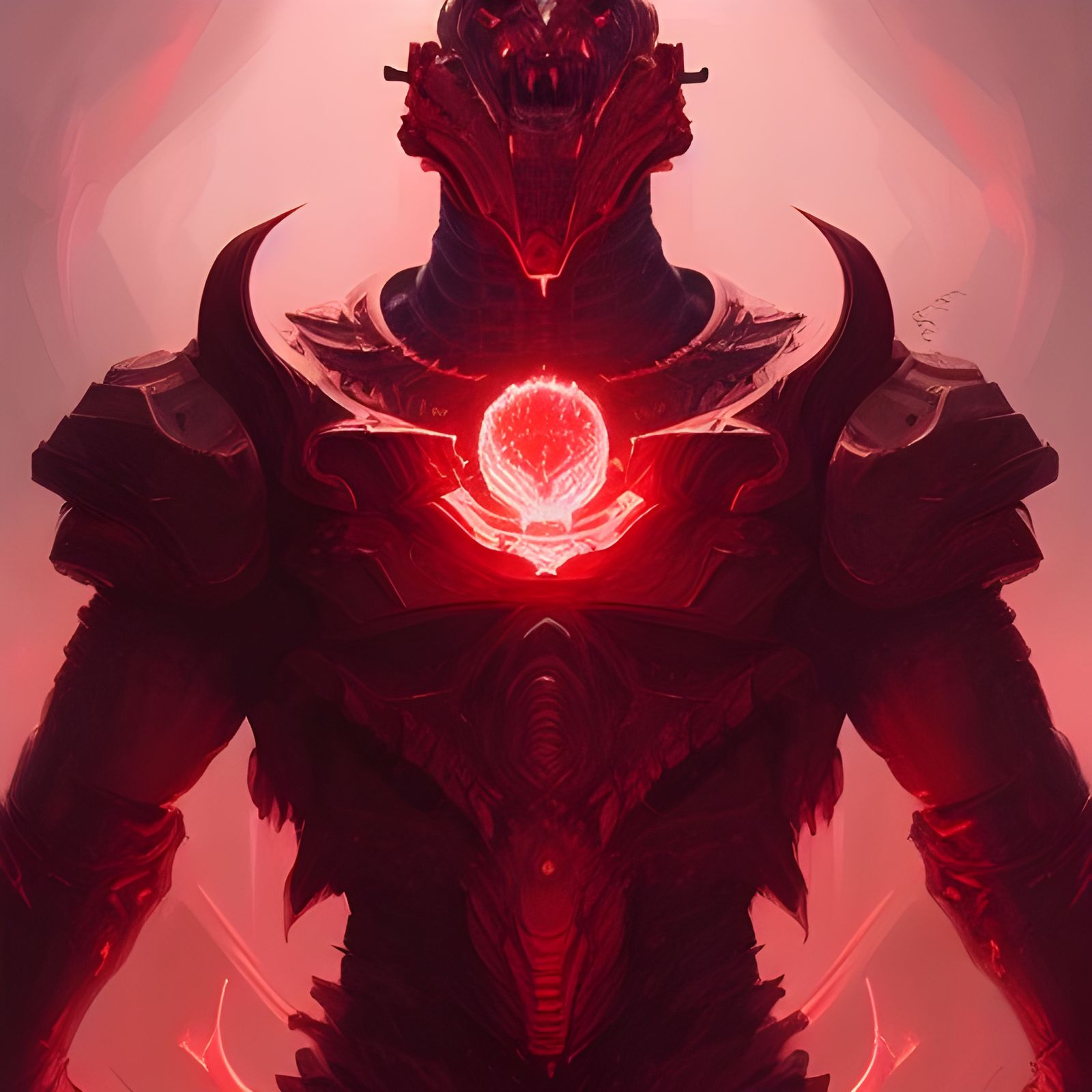 Evil God in Hi-Tech Armor, Digital Illustration