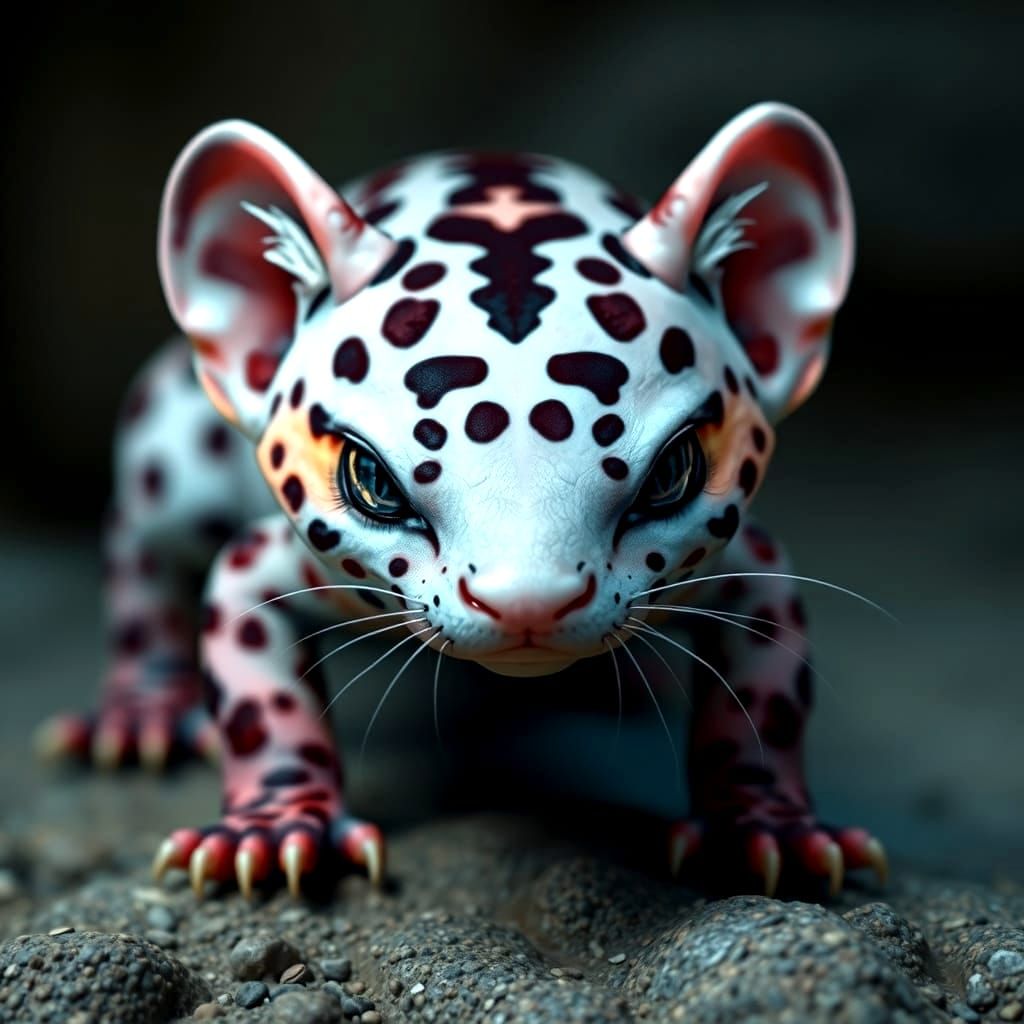 Realistic Axolotl Ocelot Hybrid Portrait