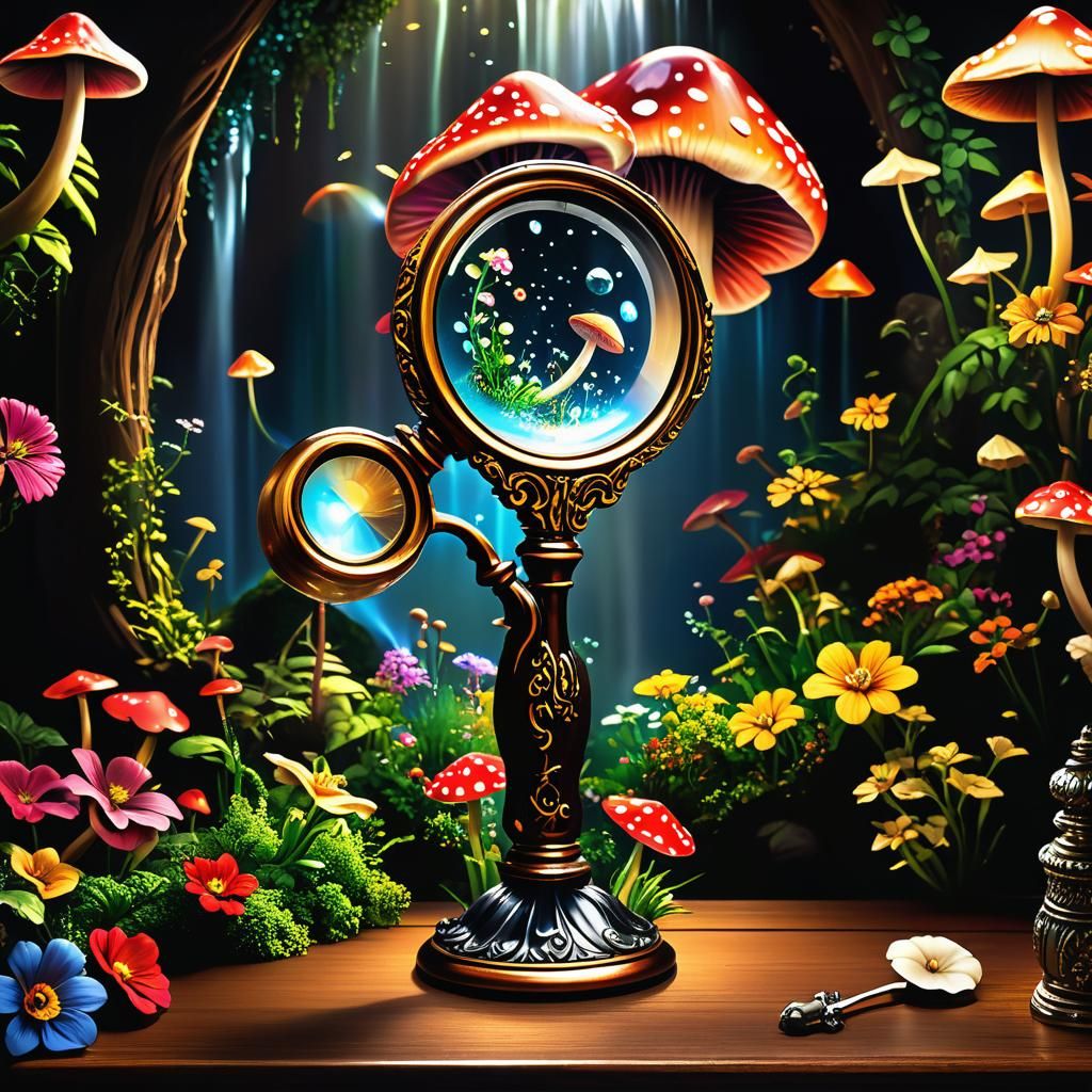 Fantasy World Revealed Through a Magnifying Glass