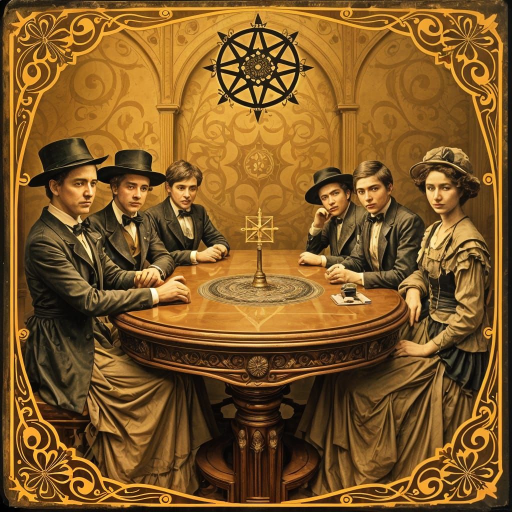 Siblings in Daguerreotype Style, Tarot Composition