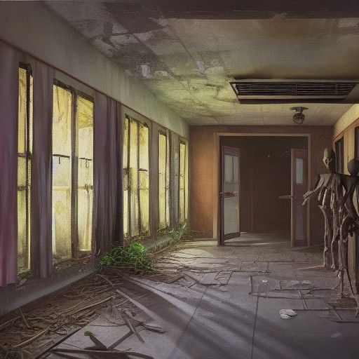 Creepy Abandoned Hospital in Thailand: Oil Painting