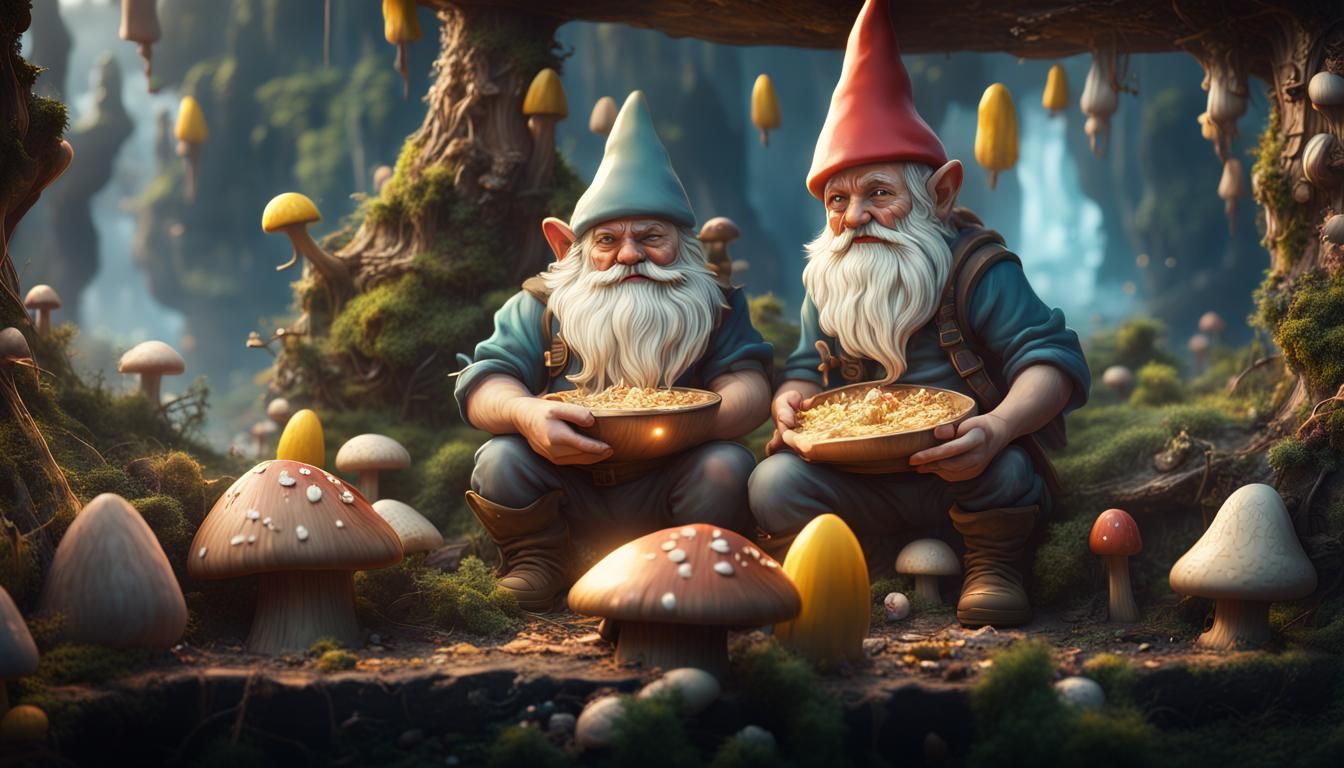 Gnome Festival in Mushroom City: Fantasy Concept Art