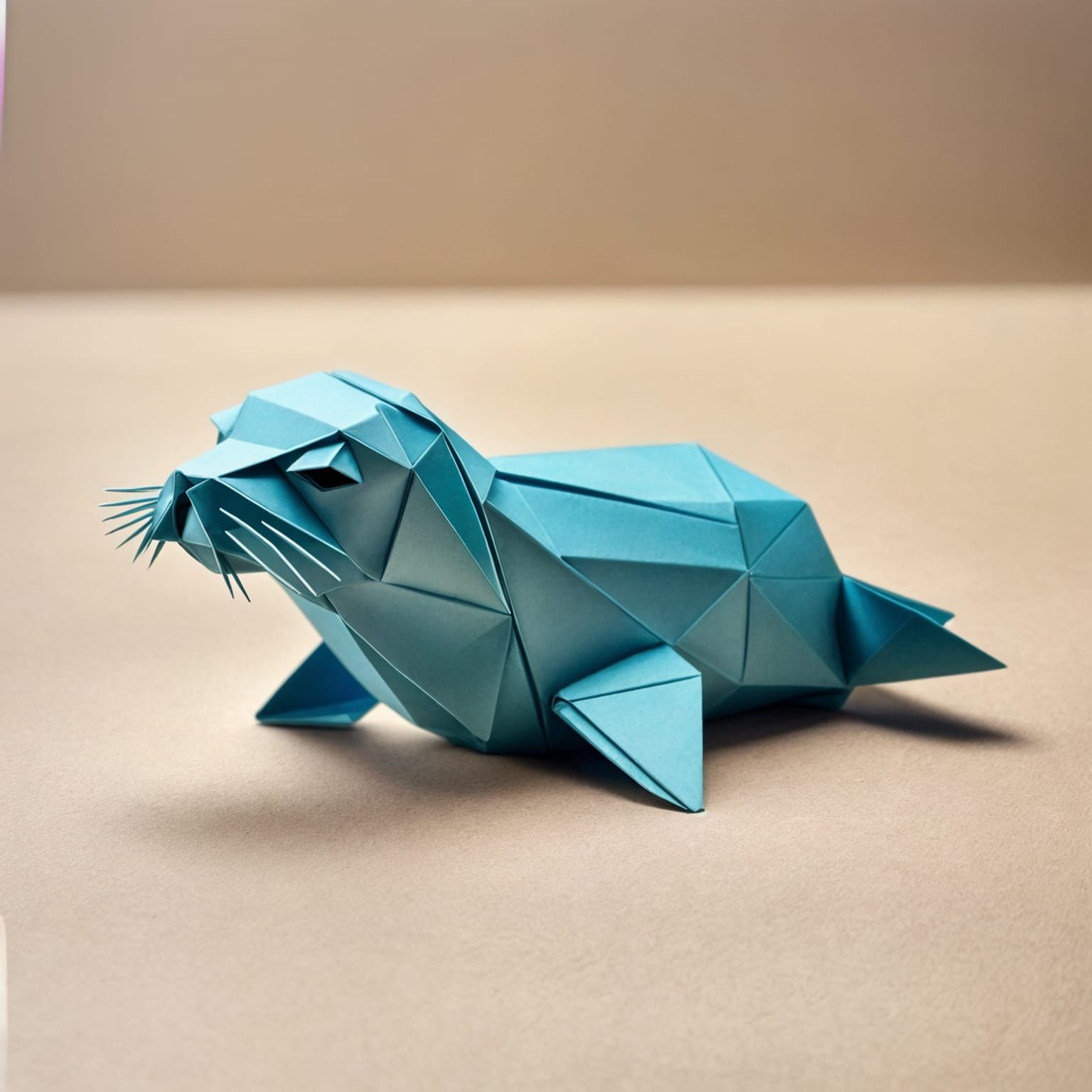 Vibrant Chunky Seal Art in Soft Focus Papercraft Style