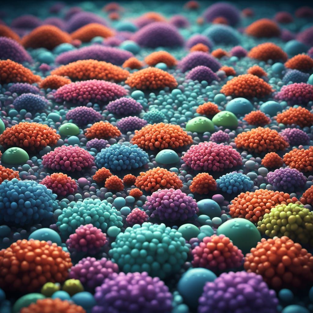 Alien Coral Reef Micro Shot in Pixar Style