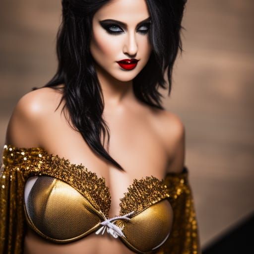 Attractive Vampire Goth in Glamorous Photoshoot