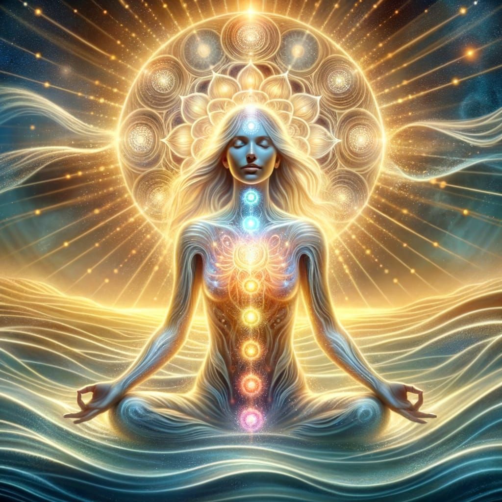 Serene Meditation in Soft Golden Light