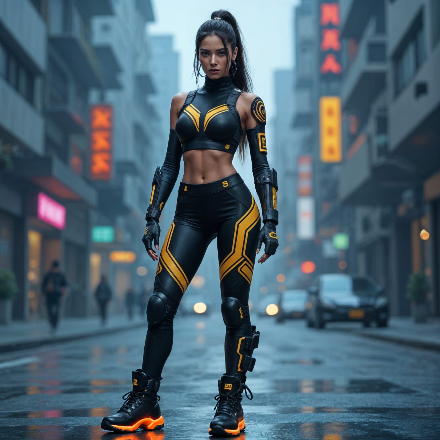 Cyberpunk Athlete: Futuristic Latin-American Streetwear Styl...