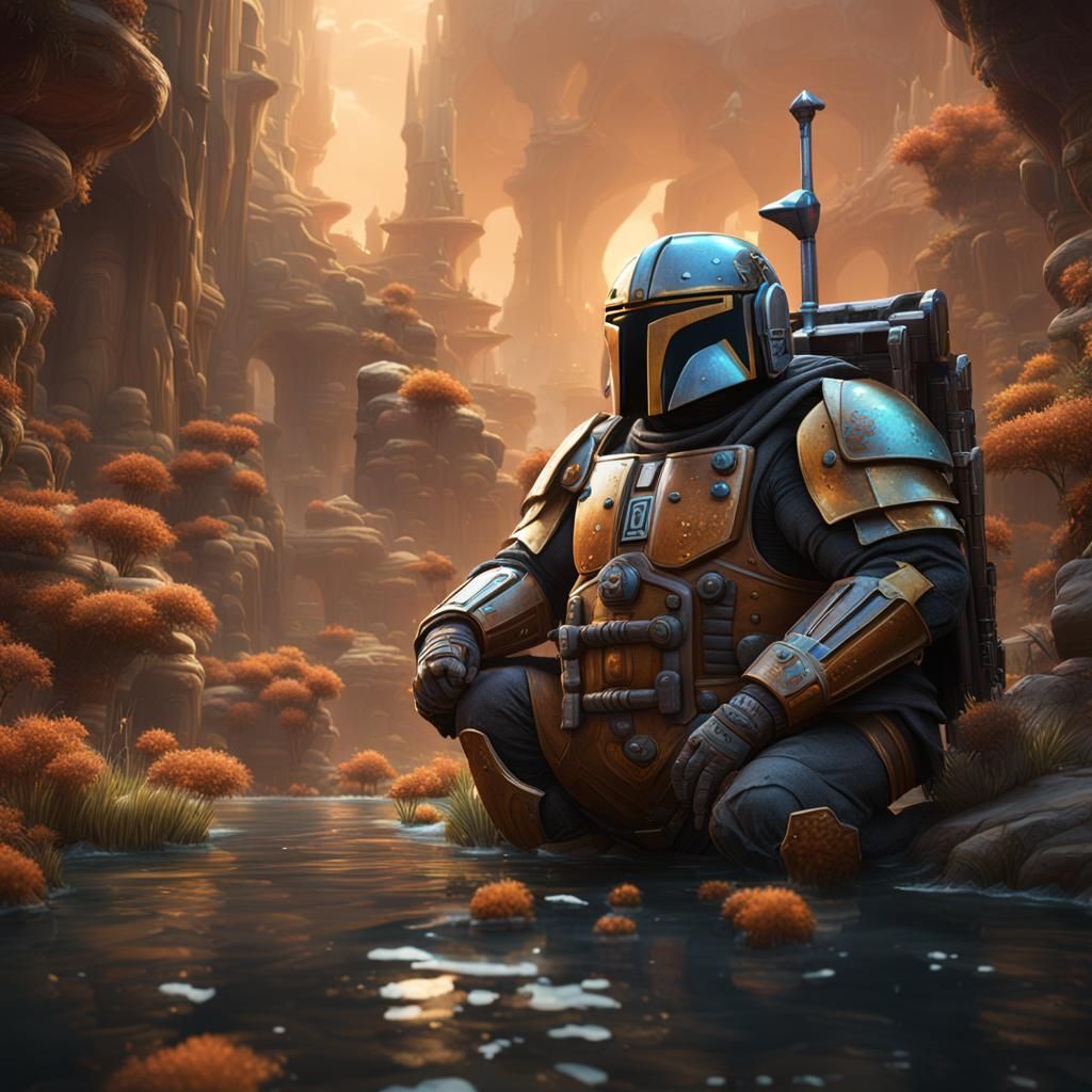 Detailed Matte Painting of Boba Fett