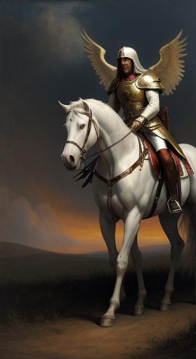 Apocalyptic Rider on White Horse, Inspired by Odd Nerdrum