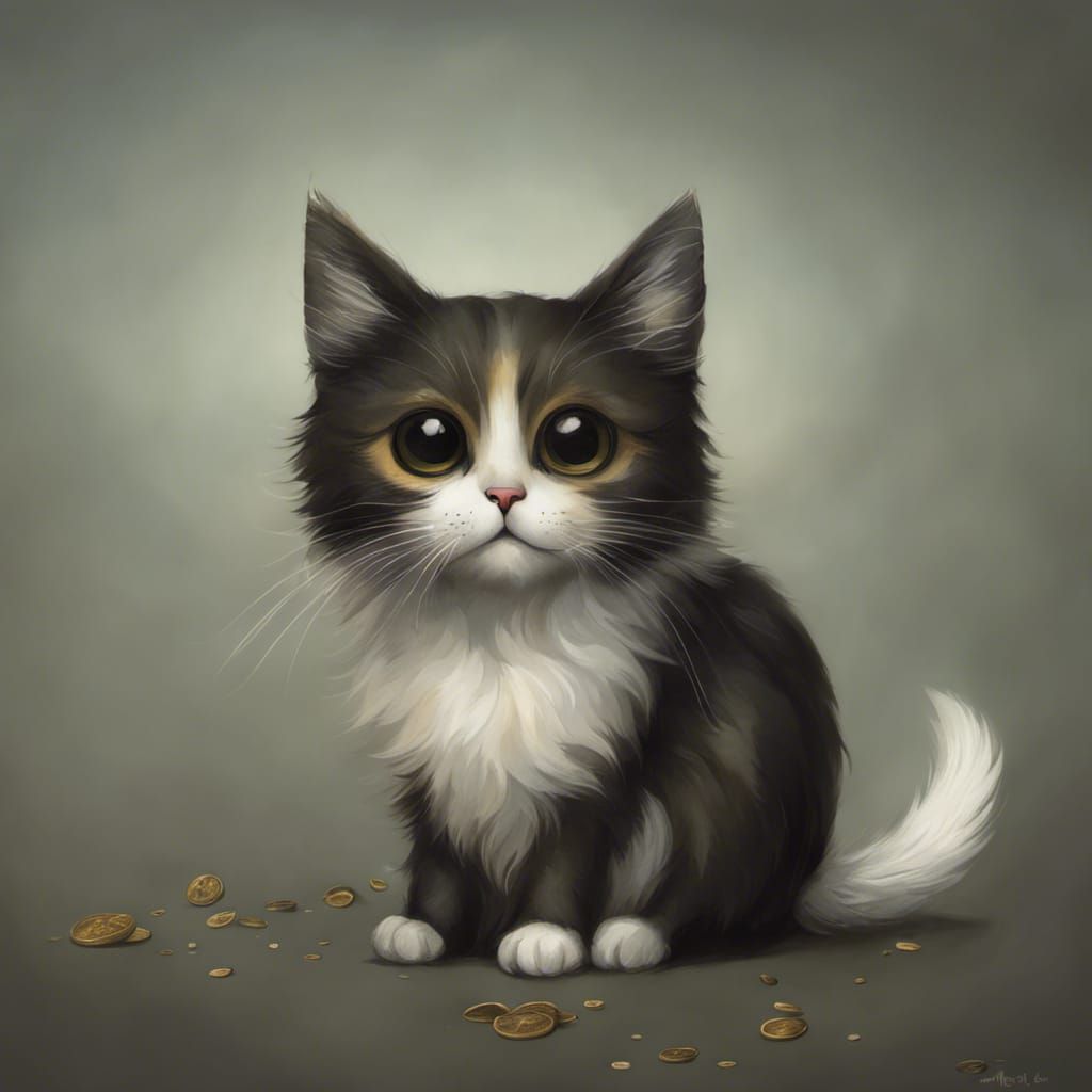 Cute Cat with Whimsical Linework