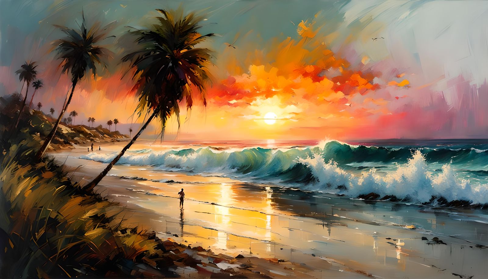 Oceanwaves gently lapping against sandy shores