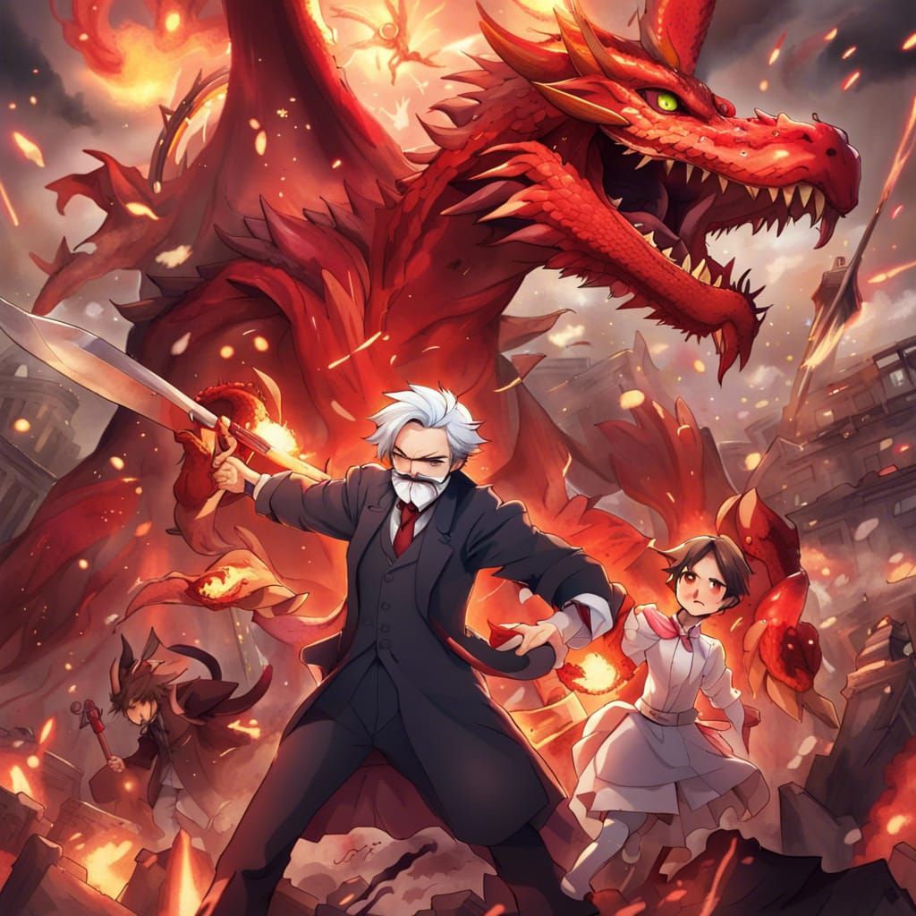 Epic Anime Battle: Marx vs. Bourgeois Dragon in Hell