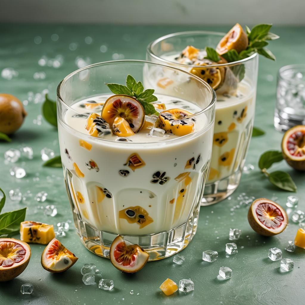 Passion Fruit Milk with Ice: Professional Photography