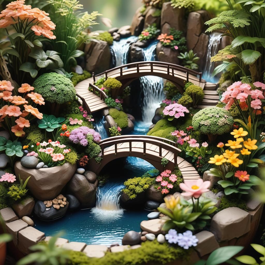 Miniature Garden Landscape in Flower Pot