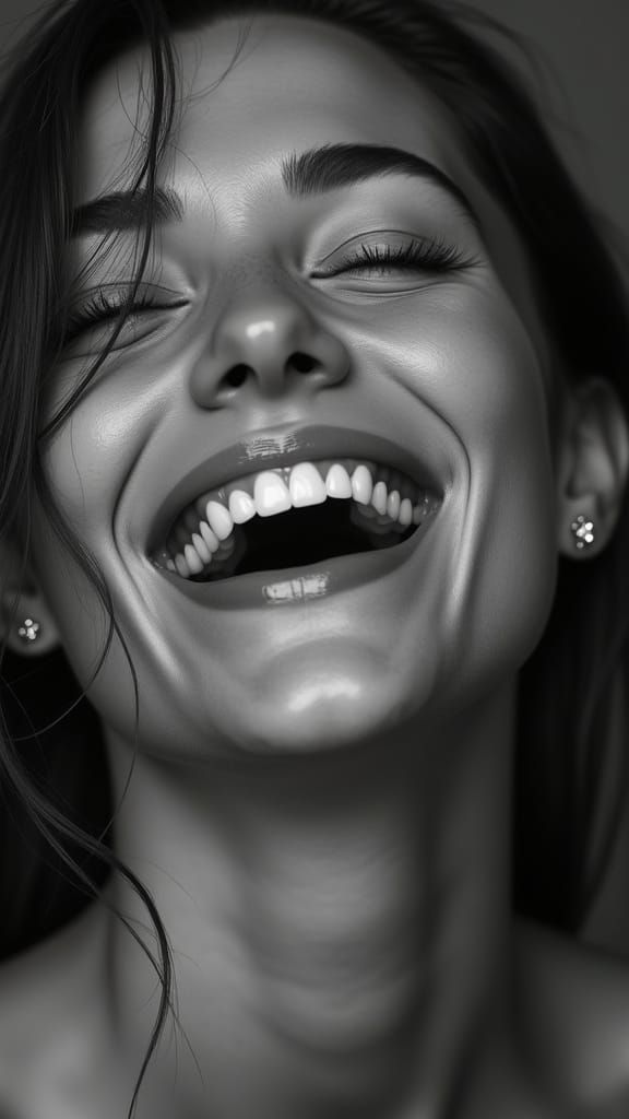 Laughing Woman Portrait in Stunning Detail