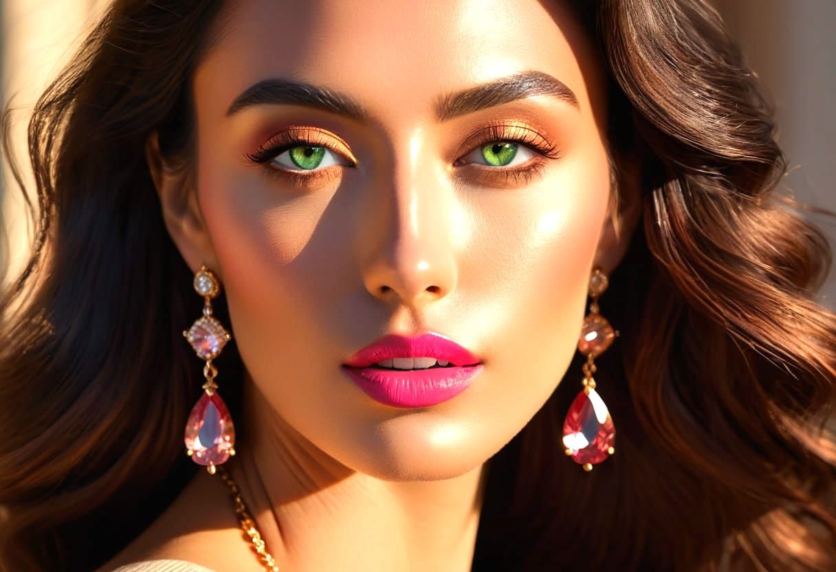 Elegant Woman with Golden Proportions and Radiant Complexion