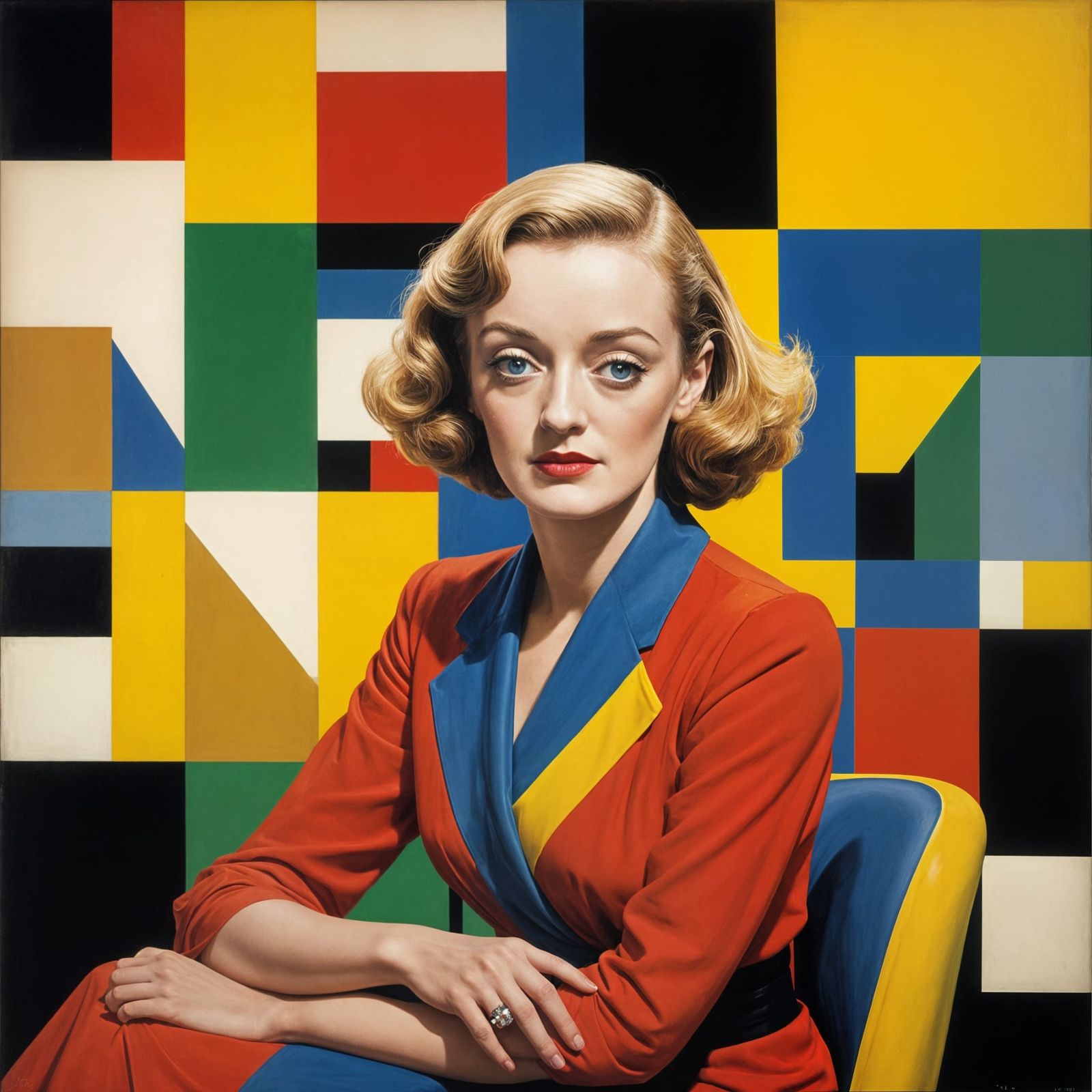 Bette Davis in a Brightly Lit Studio - Neo-Pop Art Portrait