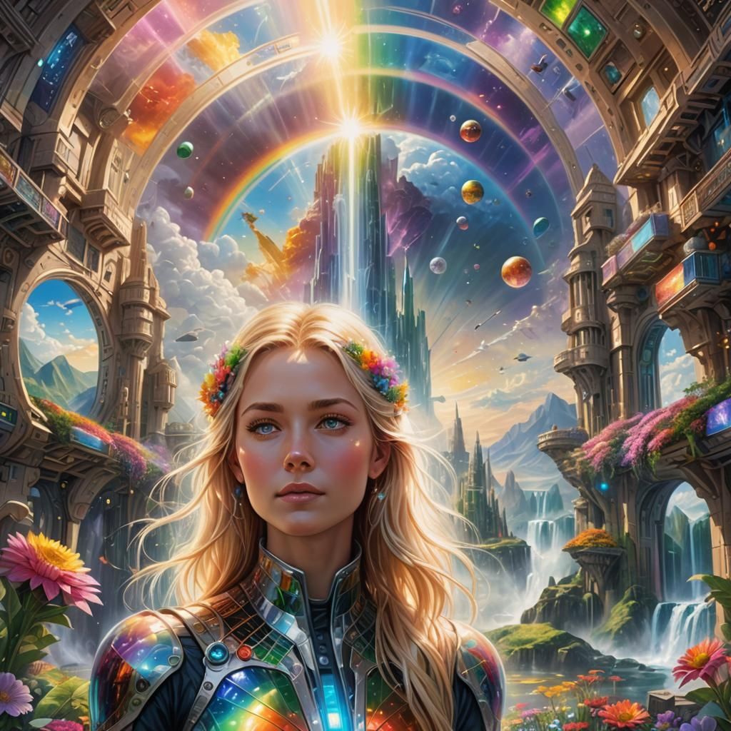 Rainbow Warrior in Crystal Spaceship: Detailed Art