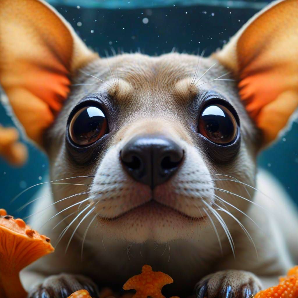 Whimsical Macro Wonderland with Sugar Glider and Delicate Aq...