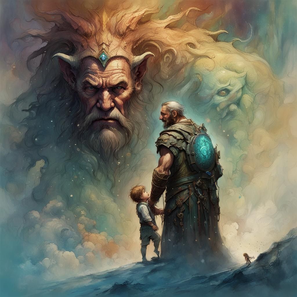 God Dances with Man: Fantasy Epic Painting