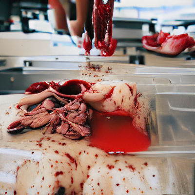 Graphic Image of Dismembered Bodies and Gore