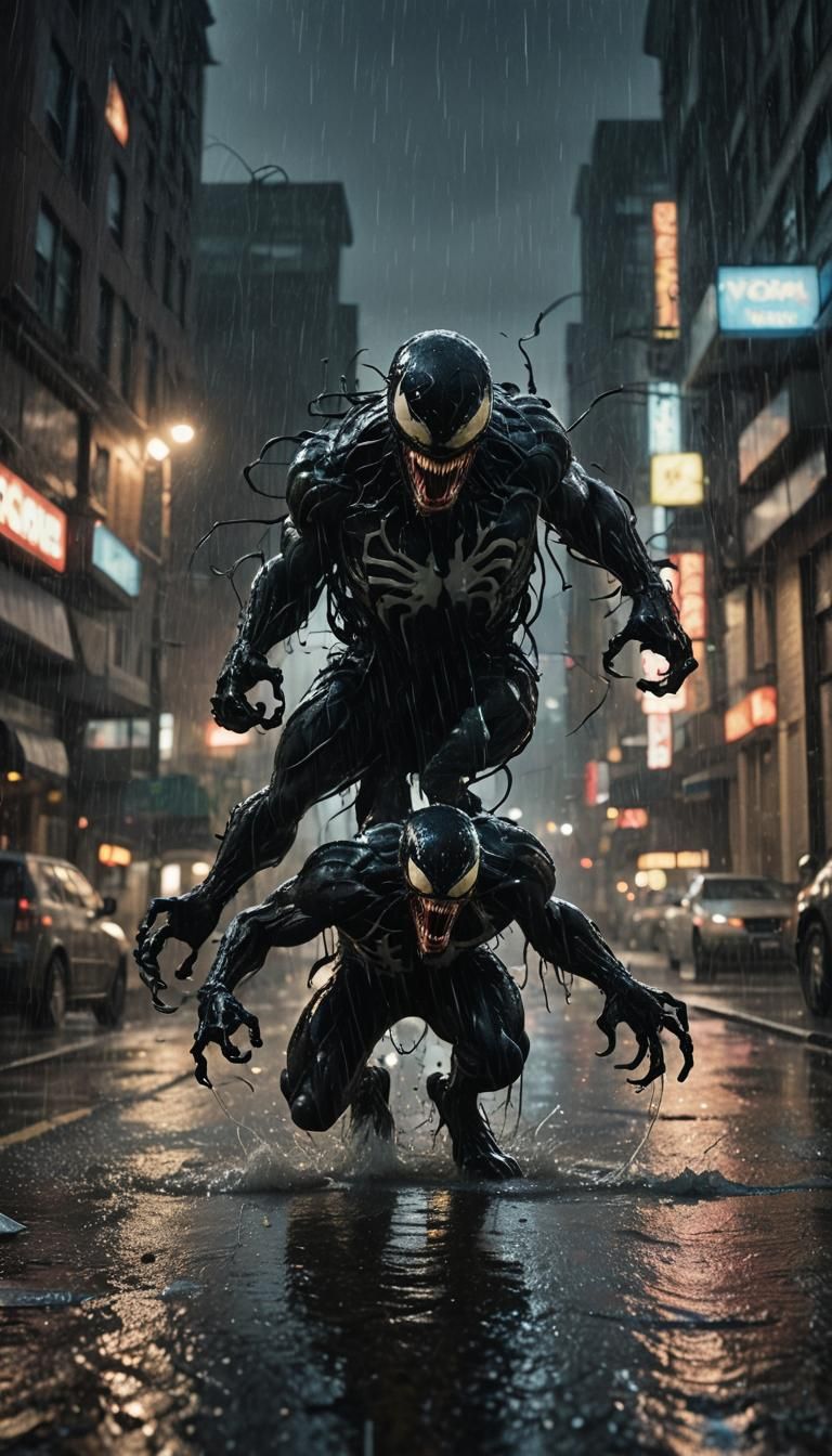 Venom Attacks on a Dark, Rainy Night