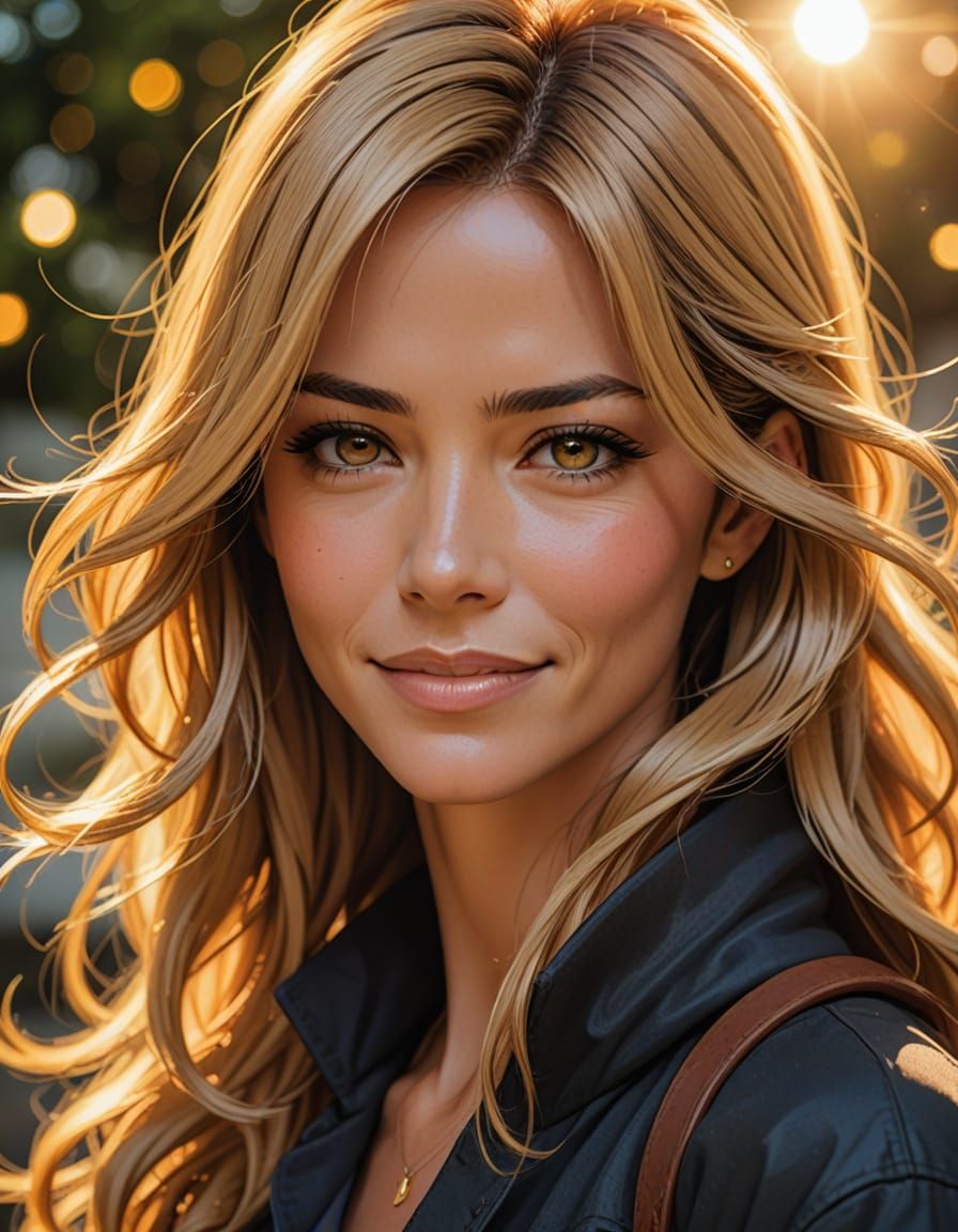 Radiant Anime Portrait in Studio Trigger Style