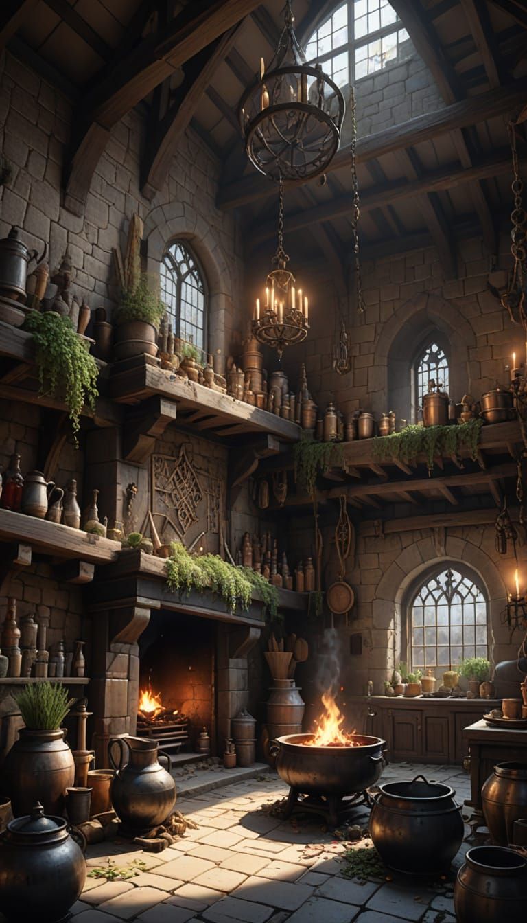 Medieval Castle Scene in Vibrant Anime Style