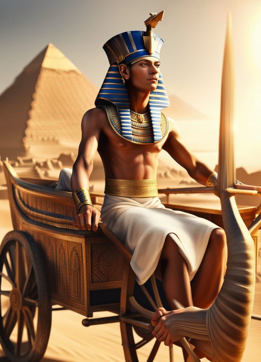 Egyptian Pharaoh Rides Cart Along Nile in 4K